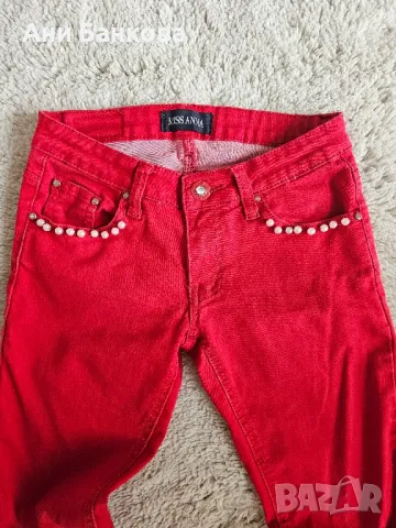 Цветни дънки, размер С, 2 бр, снимка 2 - Дънки - 50156249