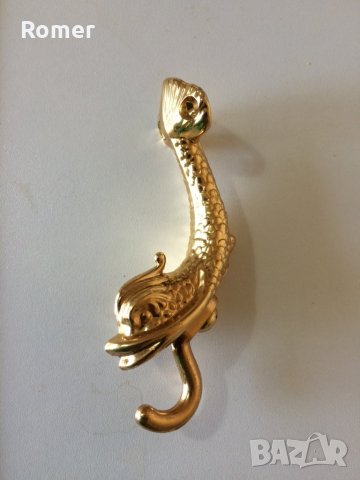 Стара позлатена закачалка делфин LAN-BAR Dolphin Range, снимка 3 - Антикварни и старинни предмети - 33840861