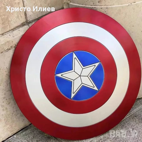  Щит на Капитан Америка Captain America 60см реалистичен модел, снимка 2 - Други - 53221929