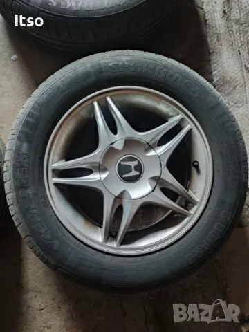 4 алуминиеви джанти 15" 4Х114.3  от Хонда Акорд 6та ген+ 195/65/15 на 5 мм, снимка 6 - Гуми и джанти - 49743702
