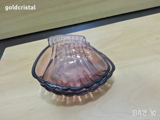 ретро стъклени чинийки купички цветно стъкло , снимка 2 - Антикварни и старинни предмети - 49328875