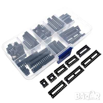 Комплект DIP IC сокети 66 части (6–28 пина, 2.54mm)