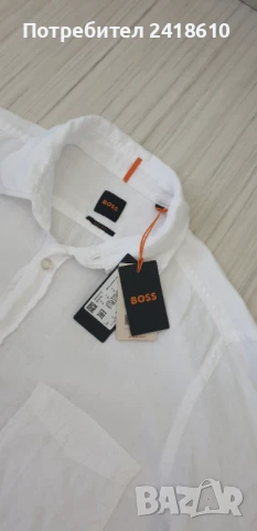 Hugo Boss Len / Лен Regular Fit Mens Size M НОВО! ОРИГИНАЛ! Мъжка Риза!, снимка 1