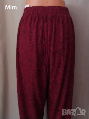Zizzi 3XL Дантелен панталон бордо, снимка 5 - Панталони - 51460670