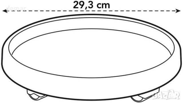 Комплект подложки за саксия с колела 2 х Ø 30 см - Черен/Антрацит, снимка 2 - Саксии и кашпи - 42910063