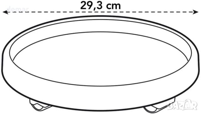 Комплект подложки за саксия с колела 2 х Ø 30 см - Черен/Антрацит, снимка 2 - Саксии и кашпи - 42910063