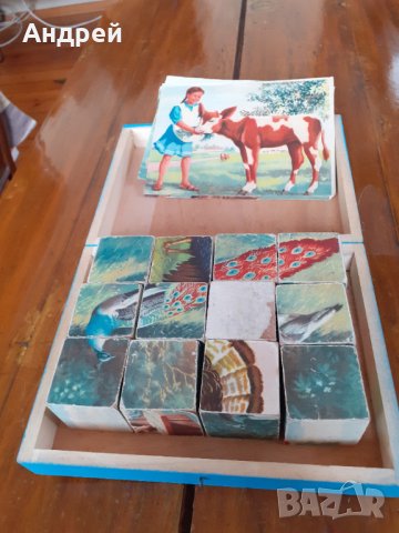 Стара детска игра с кубчета #2, снимка 2 - Антикварни и старинни предмети - 31221027