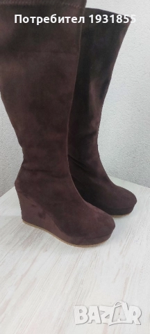 Дамски велурени ботуши , снимка 2 - Дамски ботуши - 52372274