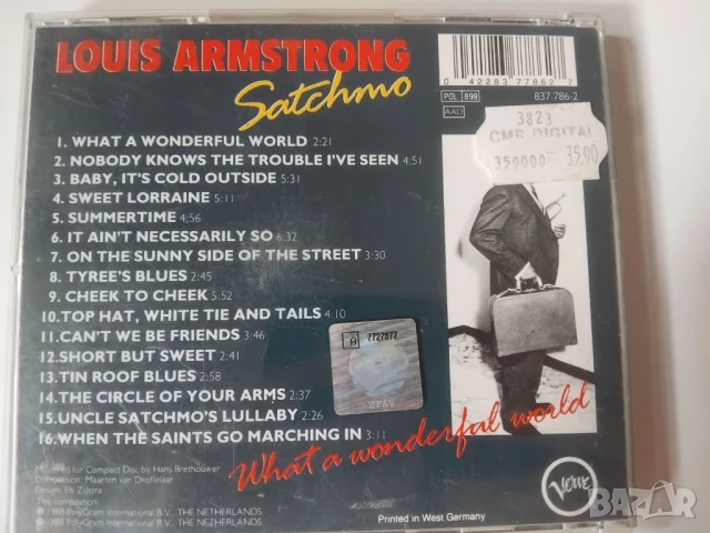 Louis Armstrong – Satchmo - What A Wonderful World - оригинален диск JAZZ музика, снимка 2 - CD дискове - 50750373