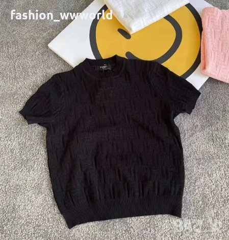 плетена блуза с къс ръкав Fendi S-L  реплика, снимка 2 - Тениски - 33740838