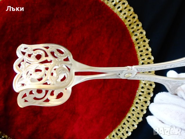 Посребрена щипка за сервиране,бижу. , снимка 3 - Прибори за хранене, готвене и сервиране - 44478707