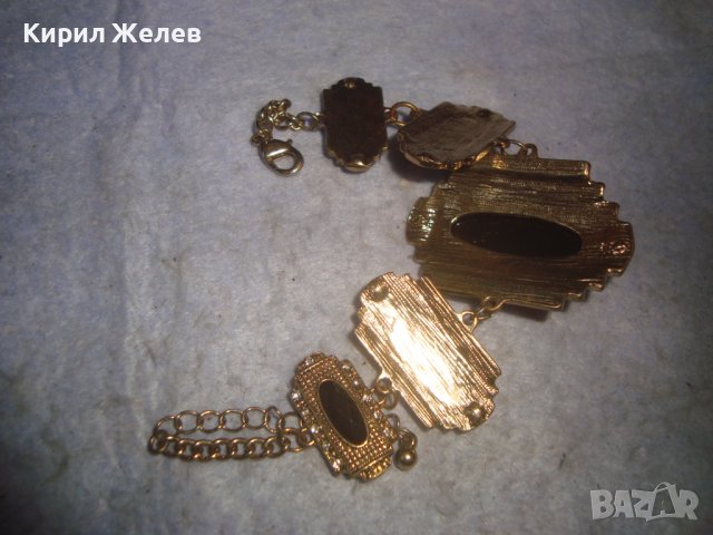 ПОЗЛАТЕНА ВИНТИДЖ РЕТРО АРТ ДЕКО ГРИВНА с КРИСТАЛЧЕТА 18568, снимка 3 - Гривни - 37026933