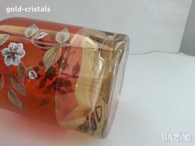  гарафа Бохемия ръчно рисувана, снимка 3 - Антикварни и старинни предмети - 30457524