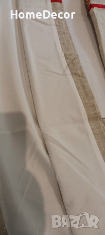 Нови завеси комплект два броя с бродерия , снимка 10 - Пердета и завеси - 42210592