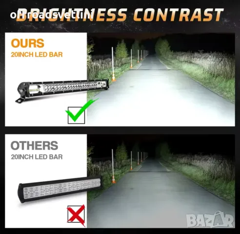 НОВ МОДЕЛ 100 cm 360W 12D ULTRASLIM LED BAR в комплект с окабеляване, снимка 2 - Аксесоари и консумативи - 49756127