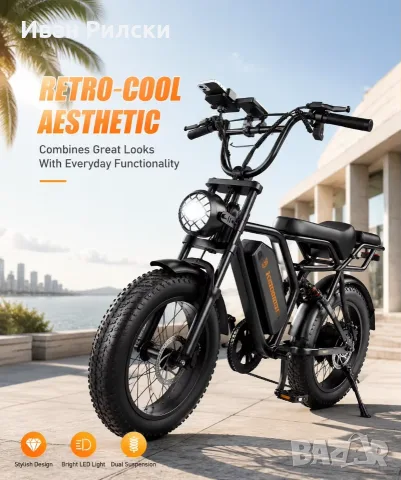 Чисто нов електрически , HEADEER BK20, Мотор 750W Дебели гуми, - сменяема Мощна батерия 48 V 20 Ah,, снимка 3 - Велосипеди - 55789658