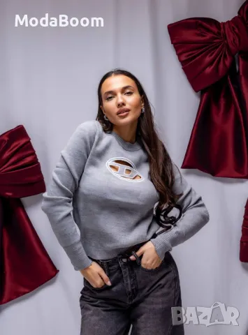 Diesel син дамски пуловер , снимка 2 - Блузи с дълъг ръкав и пуловери - 48286381