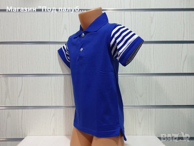 Нова детска спортно-елегантна блуза в синьо с яка, 3-4 години, снимка 6 - Детски ризи - 30326181