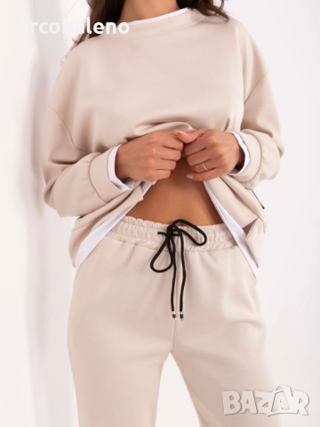 Дамски ежедневен комплект от две части с бяла вложка, 3цвята , снимка 13 - Комплекти - 52861151