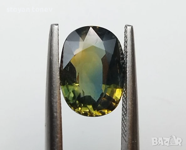 Рядък ненагряван двуцветен сапфир 2.01кт! Сертификат! Нов!, снимка 5 - Други - 47390457