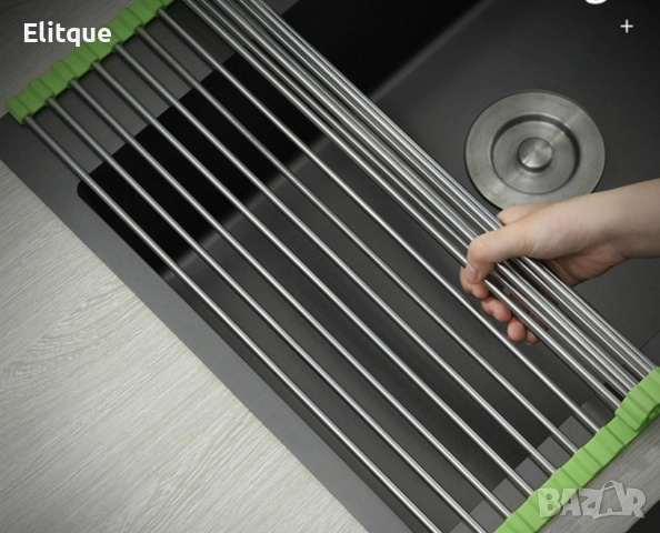 Сгъваема поставка за отцеждане от неръждаема стомана , снимка 2 - Други стоки за дома - 52905105