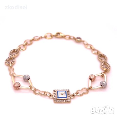 Златна дамска гривна 4,94гр. 18,5см. 14кр. проба:585 модел:37056-1, снимка 2 - Гривни - 53349723