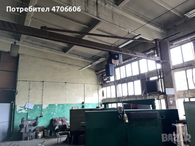 Конзолен телферен кран 1т и 0.5 фреза шмиргел преса струг Шлайф машина техника, снимка 12 - Други машини и части - 54110172