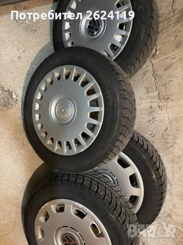 Продавам железни джанти с зимни гуми Michelin Alpin 185/60/15 , 5х100, снимка 6 - Гуми и джанти - 53108181