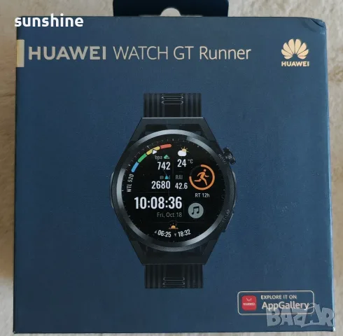 Спортен Huawei WATCH GT Runner, 3.63 см (1.43"), AMOLED, сензорен екран, GPS, 38.5г за тренировки, снимка 2 - Смарт часовници - 55800641