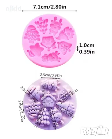 8 микс коледни подарък имел елен елха камбана силиконов молд форма фондан, снимка 3 - Форми - 48314777