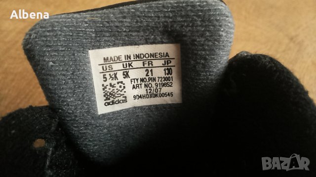 Adidas Размер EUR 21 / UK 5K детски естествена кожа 19-13-S, снимка 14 - Детски маратонки - 39567919