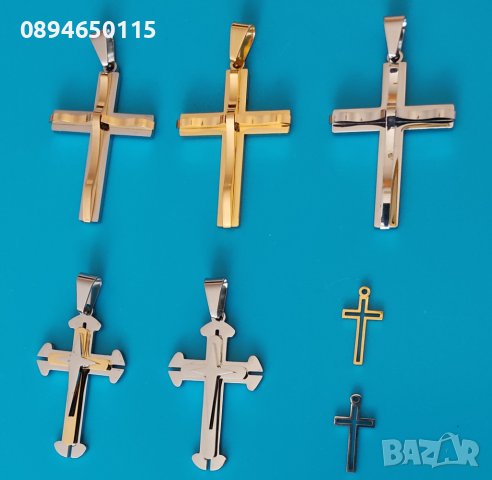 кръстче кръст златен сребърен златно сребърно за ланец синджир , снимка 8 - Колиета, медальони, синджири - 36950059