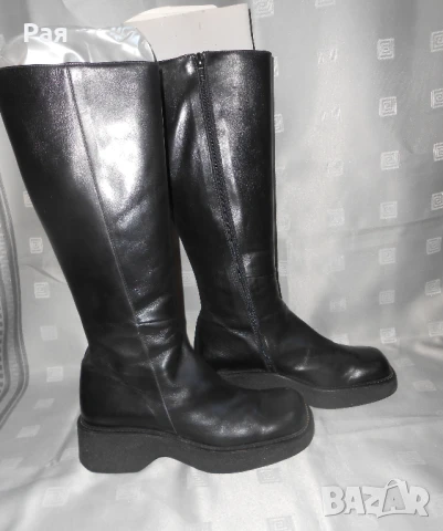 Черни кожени ботуши Romanelli, снимка 2 - Дамски ботуши - 50676891