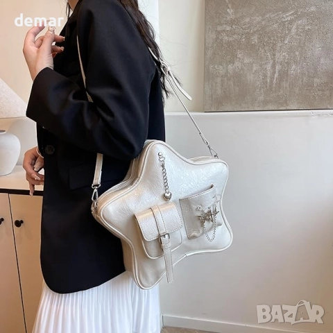 Чанта Homvik с форма на звезда, сладка естетическа Y2K ретро готическа чанта през рамо, снимка 6 - Чанти - 51786295