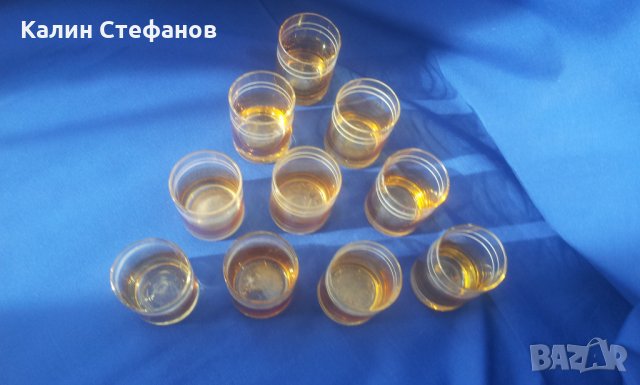Ретро ракиени чашки за концентрат калиево стъкло 10 бр, 50 мл, снимка 7 - Антикварни и старинни предмети - 31878905