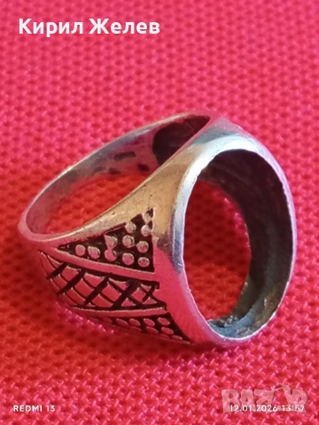 Ретро сребърен пръстен без основен камък орнаментиран майсторска изработка 53045, снимка 8 - Пръстени - 53072598