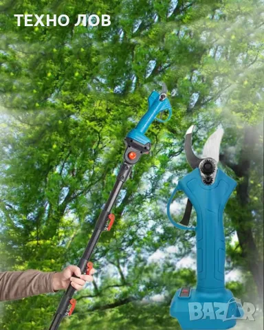 Акумулаторна лозарска ножица, верижен трион и телескопичен прът 3в1-48V+2батерии , снимка 13 - Градинска техника - 49645539
