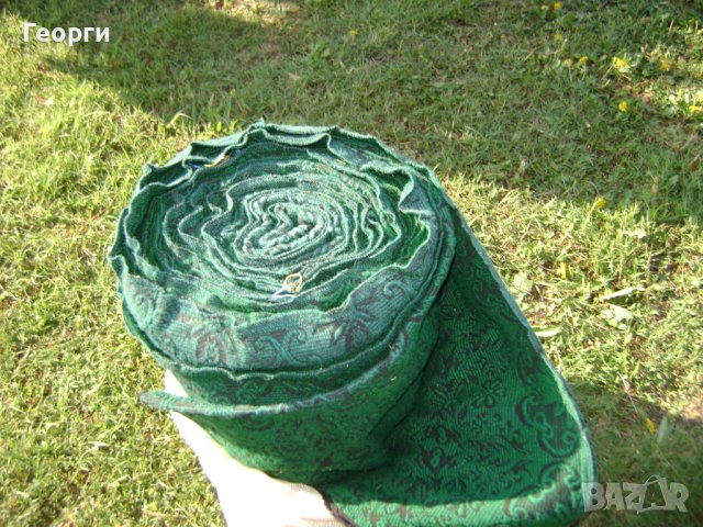  Голям топ  голям топ зелено вълнено шалте за спалня Дължина 145см./Ширина 215 см., снимка 3 - Антикварни и старинни предмети - 42832418
