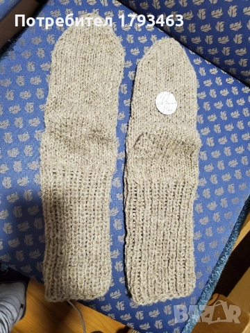 Ръчно плетени мъжки чорапи от вълна, размер 42