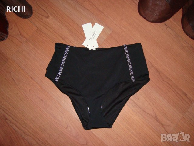 CALVIN KLEIN – Бански ДОЛНИЩЕ черно с висока талия, снимка 6 - Бански костюми - 37652657