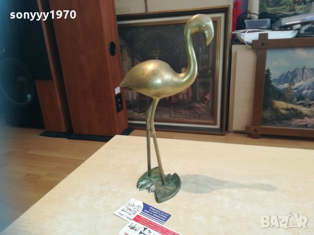 голямо фламинго-мед/месинг/бронз-33х20х16см, снимка 14 - Колекции - 30243701
