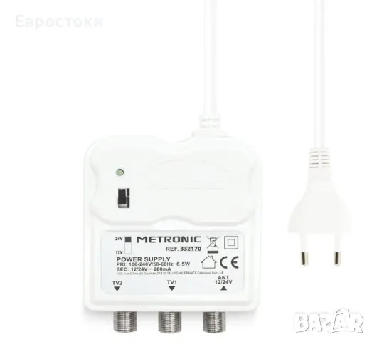 Захранване за TV усилватели Metronic 332170, 12/24V, захраващ блок за телевизионни усилватели и анте, снимка 3 - Приемници и антени - 49583521