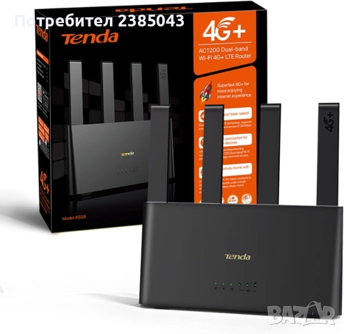 Безжичен рутер Tenda CAT6 4G+LTE AC1200, 1200Mbps , снимка 4 - Рутери - 52835272