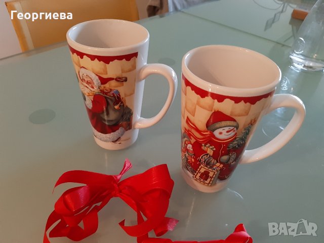 2 Коледни Високи  Чаши 