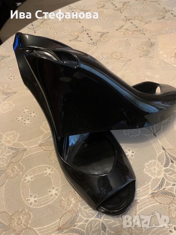 Уникални нови черни силиконови Kartell сандали на платформа , снимка 8 - Сандали - 36967450