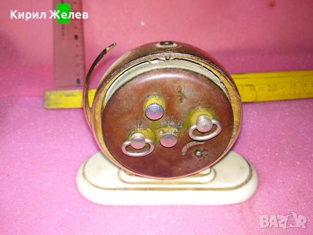 SLAVA MADE in USSR СЛАВА ГЛОБУС Стар РЯДЪК КОЛЕКЦИОНЕРСКИ РУСКИ БУДИЛНИК МЕХ. ЧАСОВНИК СССР 35271, снимка 2 - Антикварни и старинни предмети - 44545319