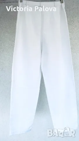 Модерен бял панталон  LIZ CLAIBORNE лен и памук, снимка 8 - Панталони - 49380642
