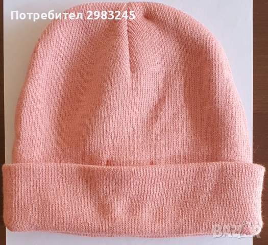 Зимна розова шапка с надпис, снимка 2 - Шапки - 52429123