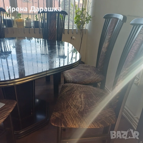 Продавам трапезна маса с шест стола, снимка 2 - Маси - 54126319