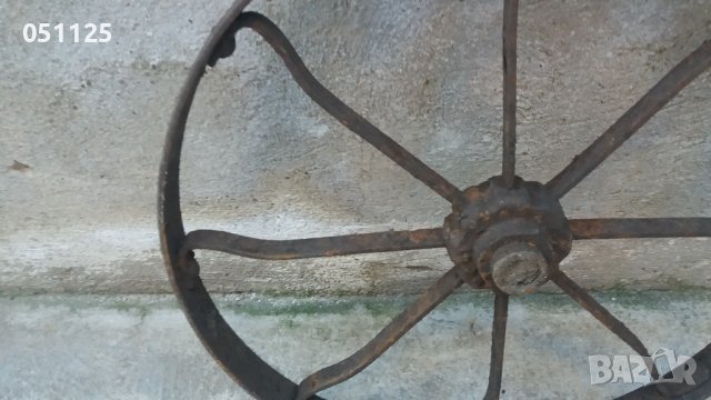 ковано масивно колело от каруца, двуколка, рало , снимка 9 - Антикварни и старинни предмети - 39836450